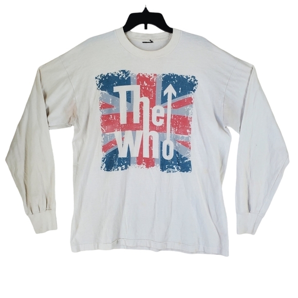 Vtg The Who Band T-Shirt British Flag Logo Single Stitch Men L 2009 Yearhour Ltd - Picture 1 of 12